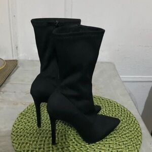 Fashion Nova Black Heeled Boots